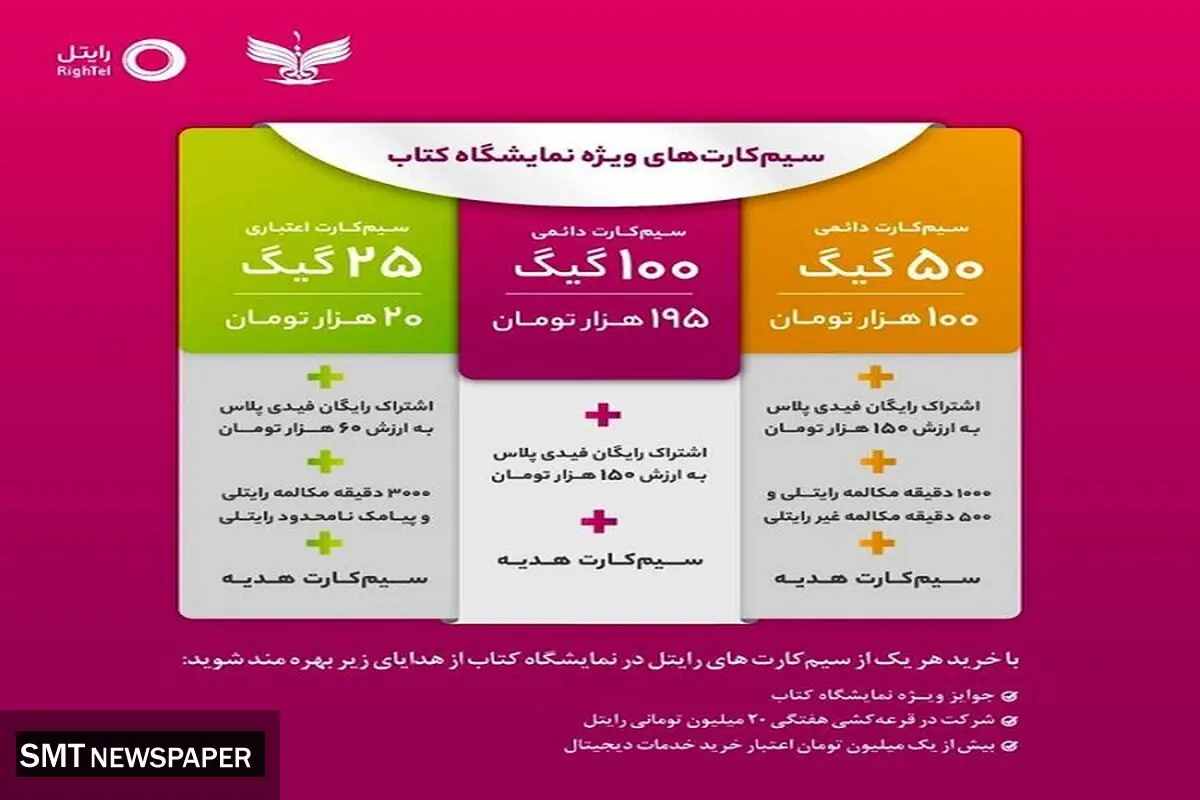 ارائه خدمات رایتل در سی و چهارمین نمایشگاه بین‌المللی کتاب