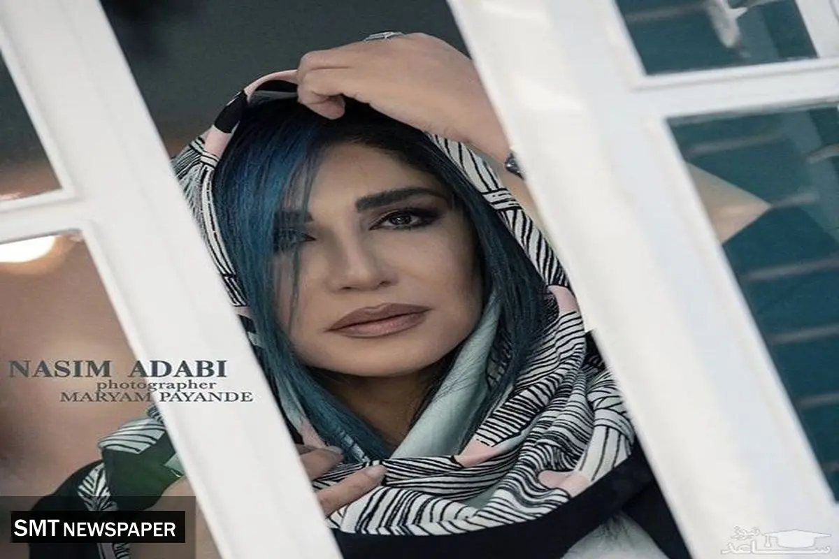استایل جنجالی نسیم ادبی با موهای آبی+عکس
