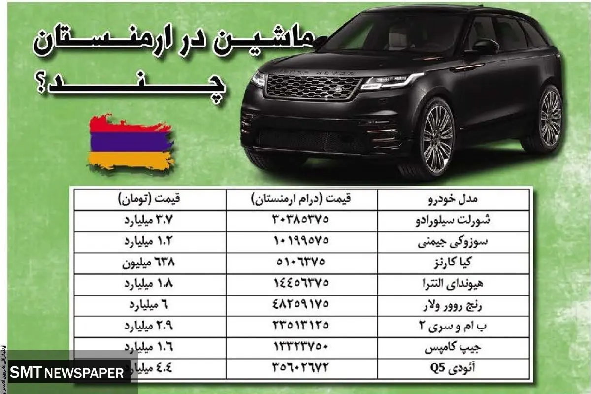 ماشین در ارمنستان چند؟