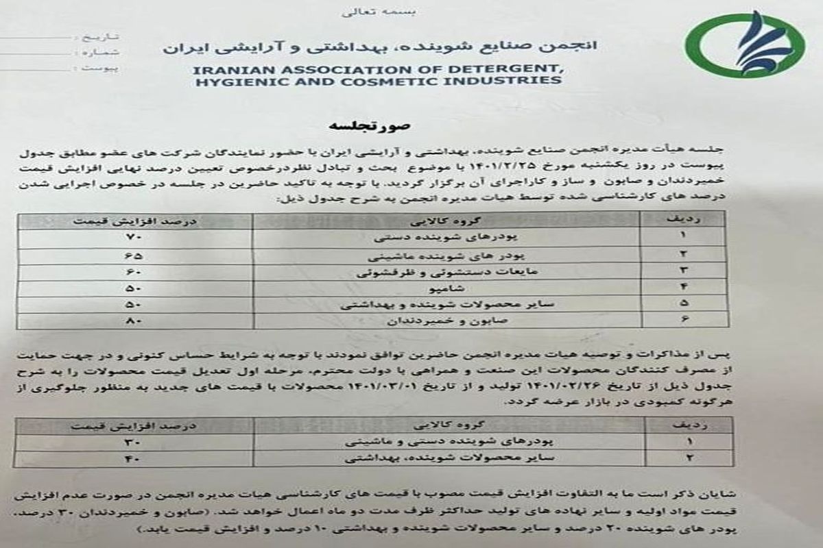 پشت پرده انفجار قیمت مواد شوینده و انتشار لیست جنجالی / بی اطلاعی آقای مسئول!