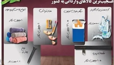 عجیب ترین کالاهای وارداتی به کشور