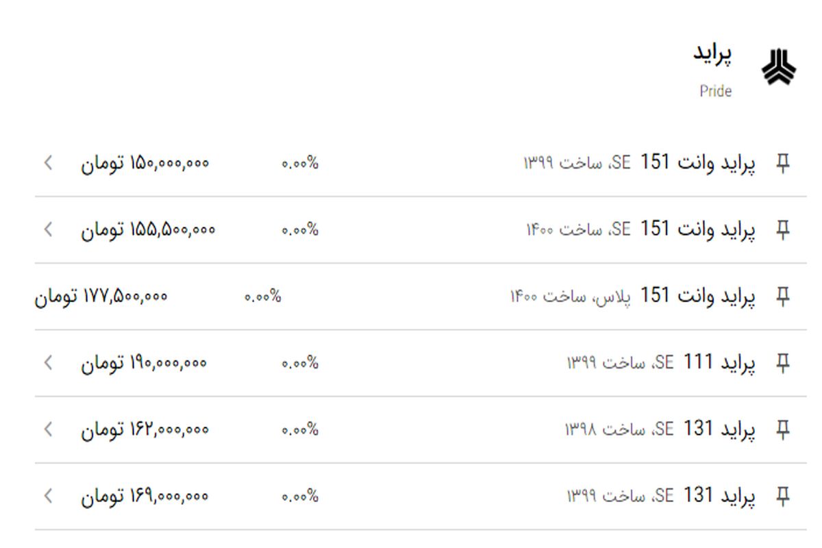 انواع پراید در بازار چند؟+ جدول