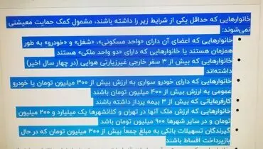شرایط عجیب قریب برای نپرداختن یارانه معیشتی