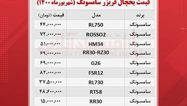 قیمت یخچال فریزرهای سامسونگ در بازار