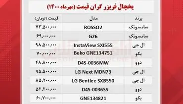 گران ترین یخچال های بازار چند؟ + جدول