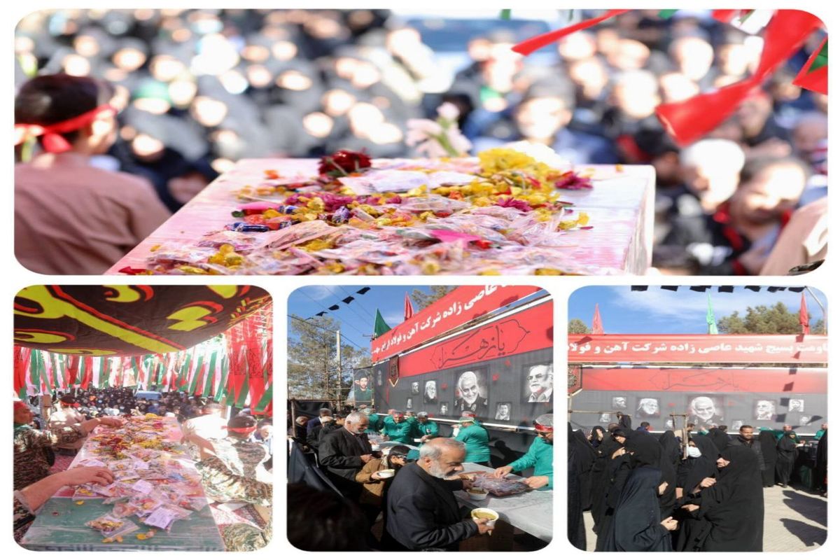 موکب فاطمی شرکت آهن و فولاد در مراسم تشییع شهید گمنام در شهر اردکان