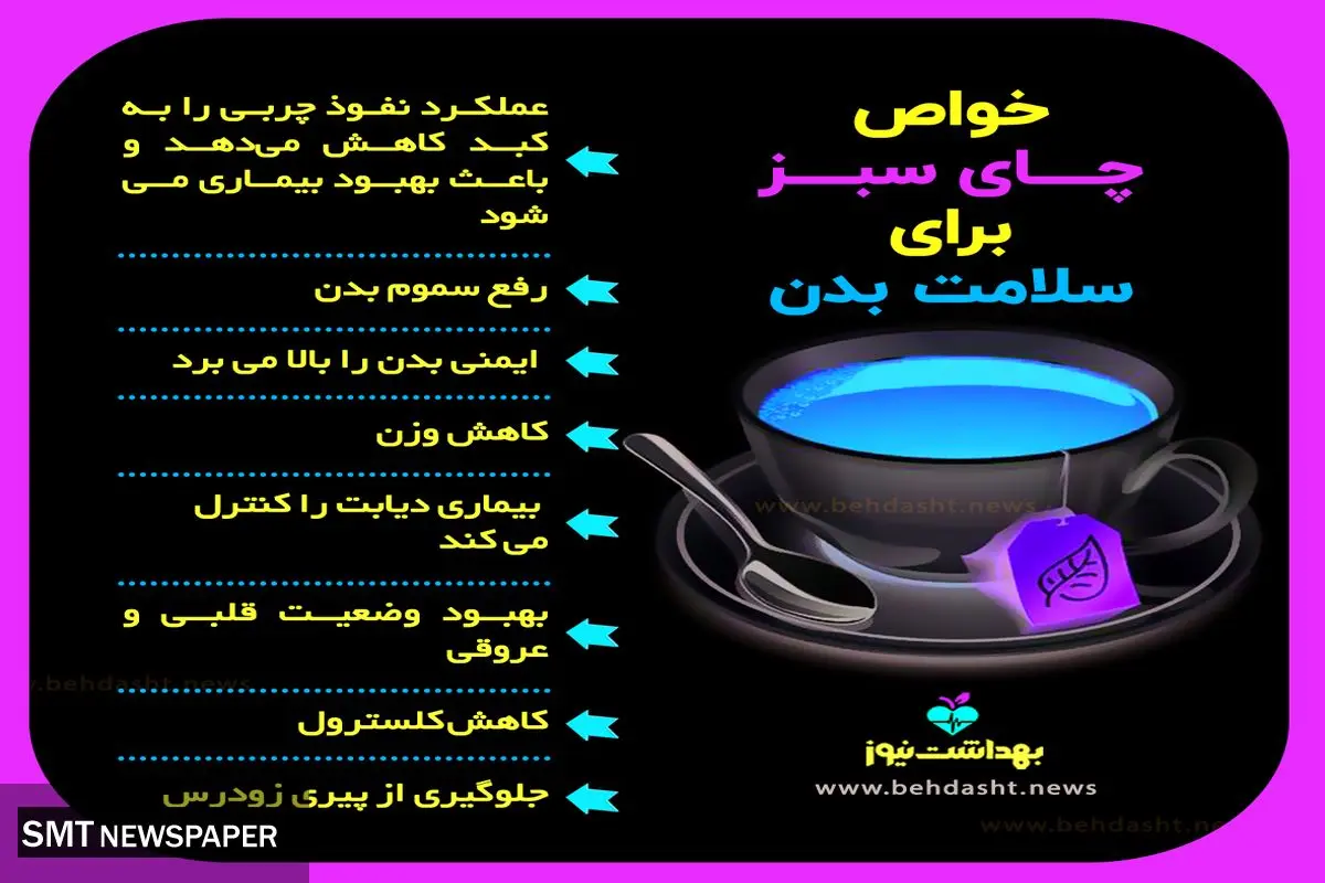 خواص چای سبز برای سلامت بدن+ عکس