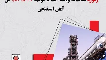 کسب رکورد ۱,۰۴۱,۶۲۲ تنی آهن اسفنجی در سال ۱۴۰۲