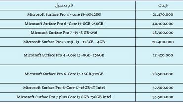 خرید تبلت مایکروسافت چقدر خرج برمی دارد؟ + جدول قیمت