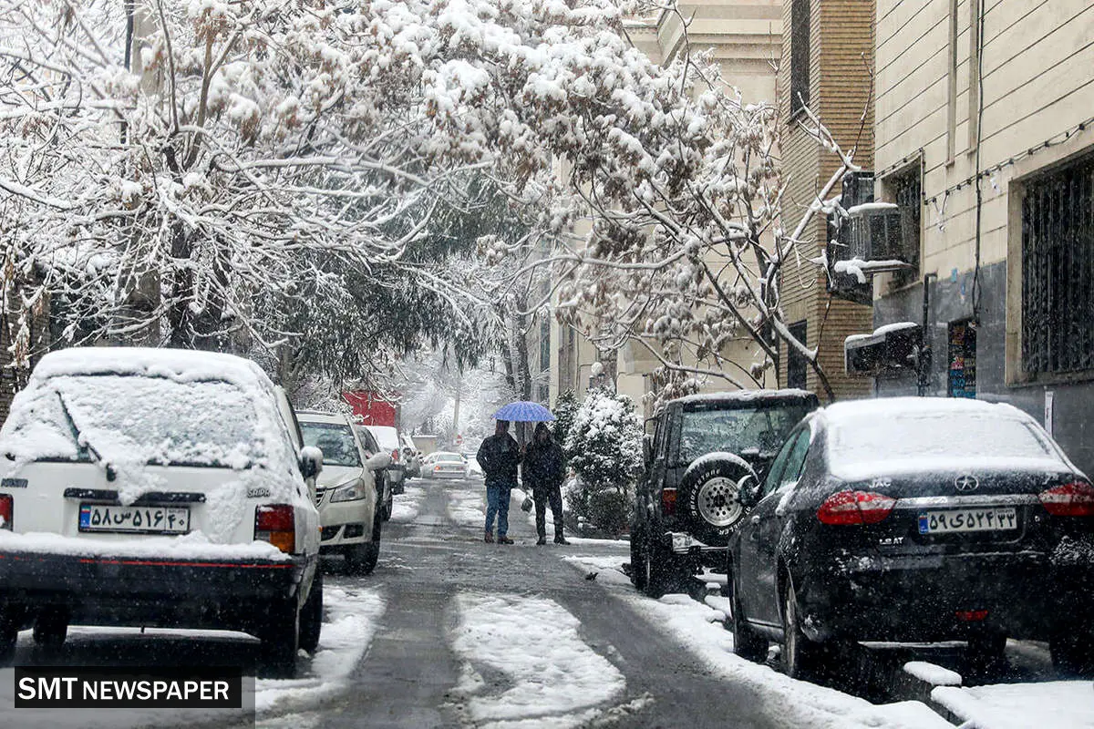  بارش برف و باران در بخش‌های شمالی شهر تهران !