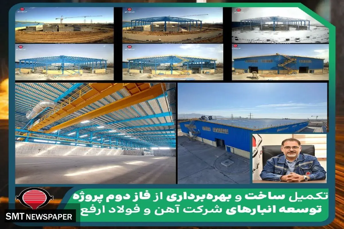 تکمیل ساخت و بهره‌برداری از فاز دوم پروژه توسعه انبارهای شرکت آهن و فولاد ارفع
