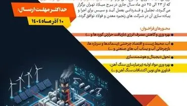 فراخوان انجمن تولیدکنندگان فولاد ایران برای طرح های فناورانه زنجیره معدن و فولاد