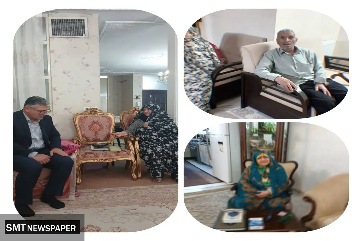 حضور مدیر شعبه تخصصی درمان در منزل سه تن از خانواده های شهدا 