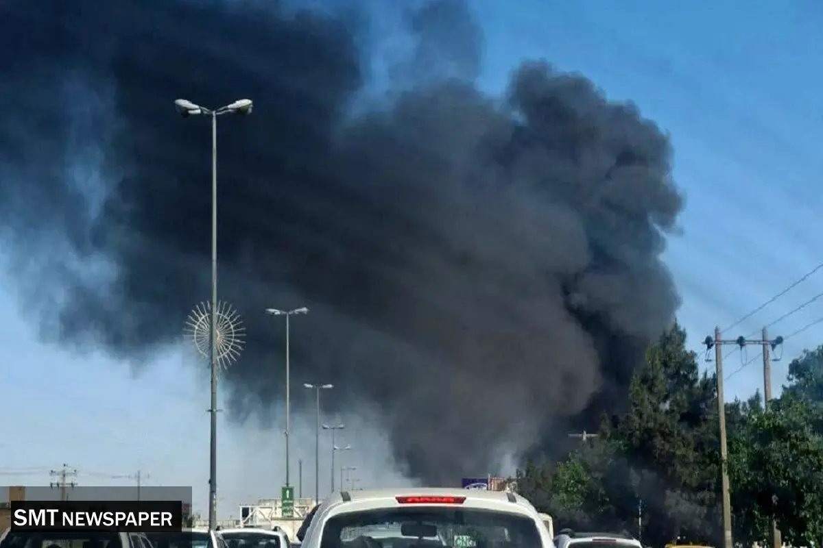 حریق گسترده در انبار بزرگ کارخانه موتورسیکلت مشهد؛ جزئیات حادثه