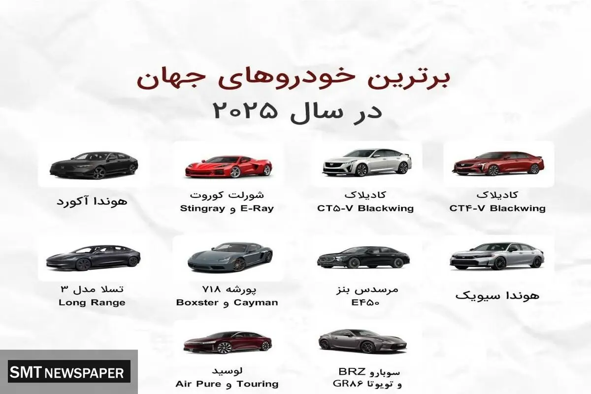 برترین خودروها در سال ۲۰۲۵ 
