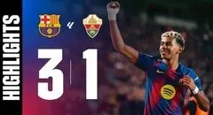 خلاصه بازی بارسلونا 3 - الچه 1