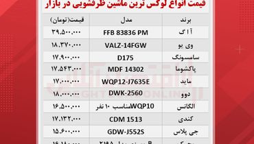 قیمت روز انواع ماشین ظرفشویی + جدول