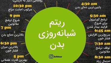 ریتم شبانه روزی بدن+اینفوگرافی