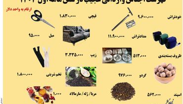 فهرست عجیب اجناس وارداتی در شش ماهه اول ۱۴۰۳ 