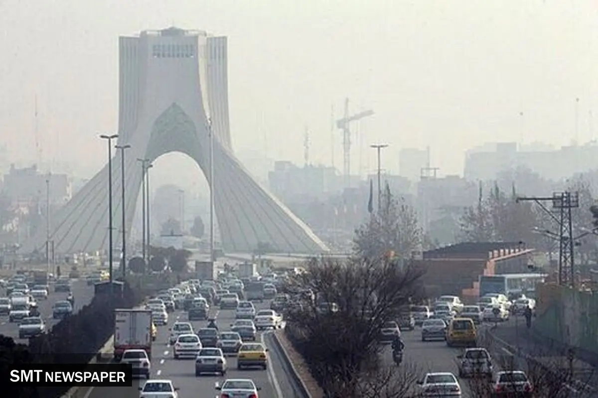 شاخص آلودگی هوای تهران در وضعیت زرد
