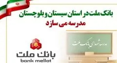 بانک ملت در استان سیستان و بلوچستان مدرسه می سازد