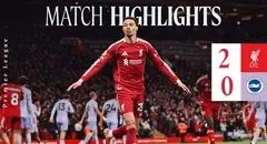 خلاصه بازی لیورپول 2 - برایتون 0