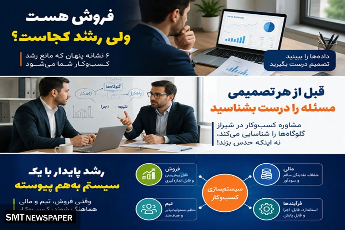 چرا بعضی کسب‌ و کارهای شیراز با وجود فروش رشد نمی‌کنند؟ 6 نشانه مهم