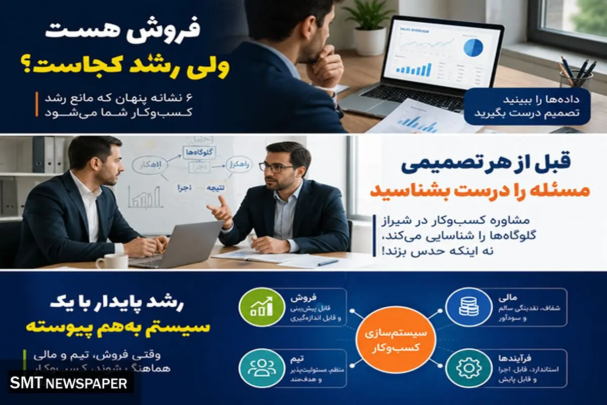 چرا بعضی کسب‌ و کارهای شیراز با وجود فروش رشد نمی‌کنند؟ 6 نشانه مهم