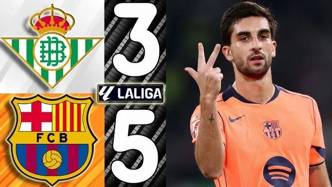 خلاصه بازی رئال بتیس 3 - بارسلونا 5