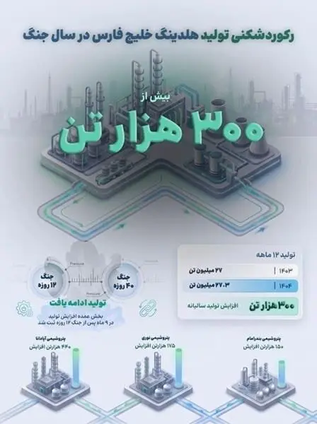 رکورد افزایش تولید هلدینگ خلیج فارس در سال وقوع جنگ تحمیلی
