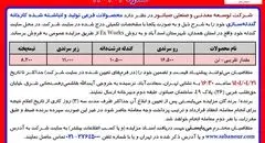 آگهی مزایده محصولات فرعی کارخانه گندله ساز ی شرکت صبا نور