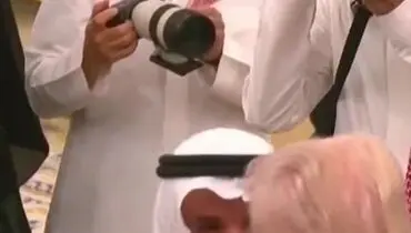 خوش و بش ترامپ با همسران مقامات عربستان  + فیلم