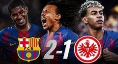 خلاصه بازی بارسلونا 2 - آینتراخت فرانکفورت 1