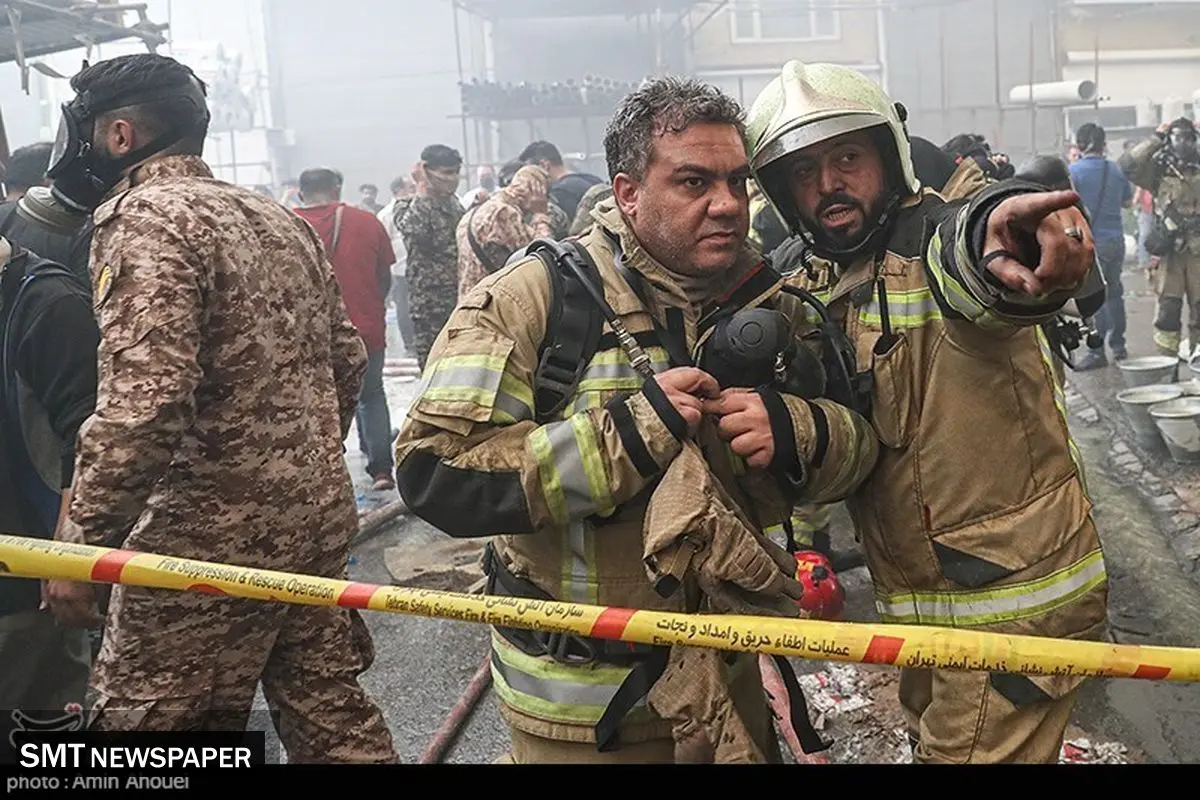 آتشسوزی بزرگ در بازار آهن شادآباد تهران + تصاویر