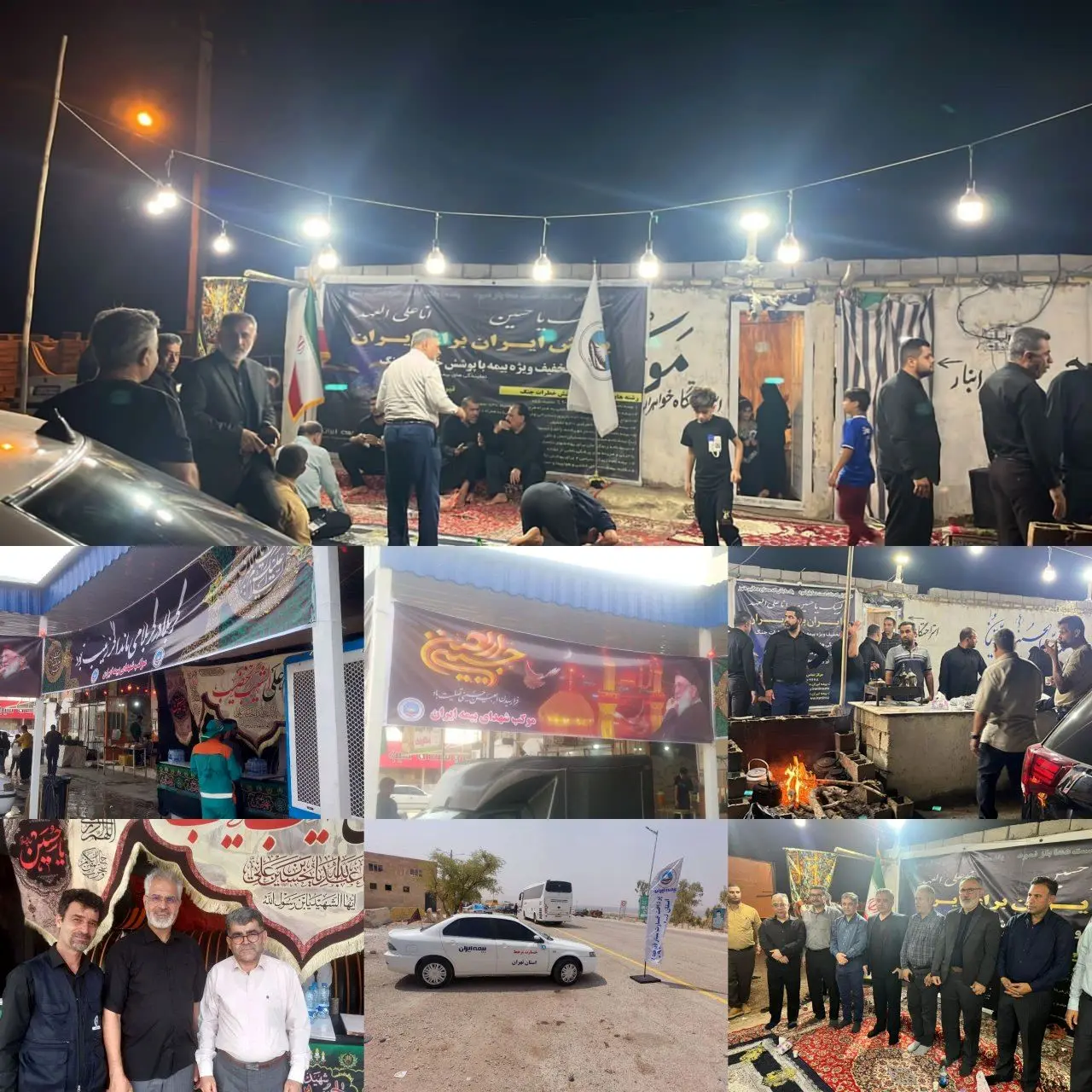 خدمت‌رسانی شبانه‌روزی موکب بیمه ایران در مسیر زائران حسینی

