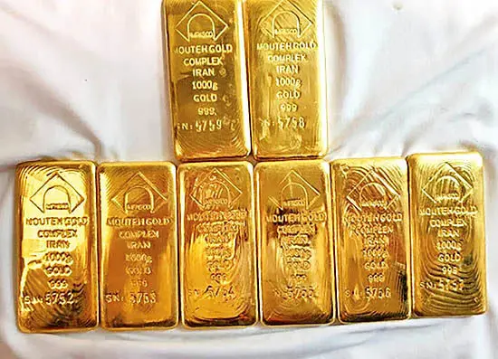 لیست قیمت شمش طلا امروز شنبه ۲۲ شهریورماه ۱۴۰۴